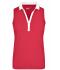 Ladies Ladies' Elastic Polo Sleeveless Pink/white 7318