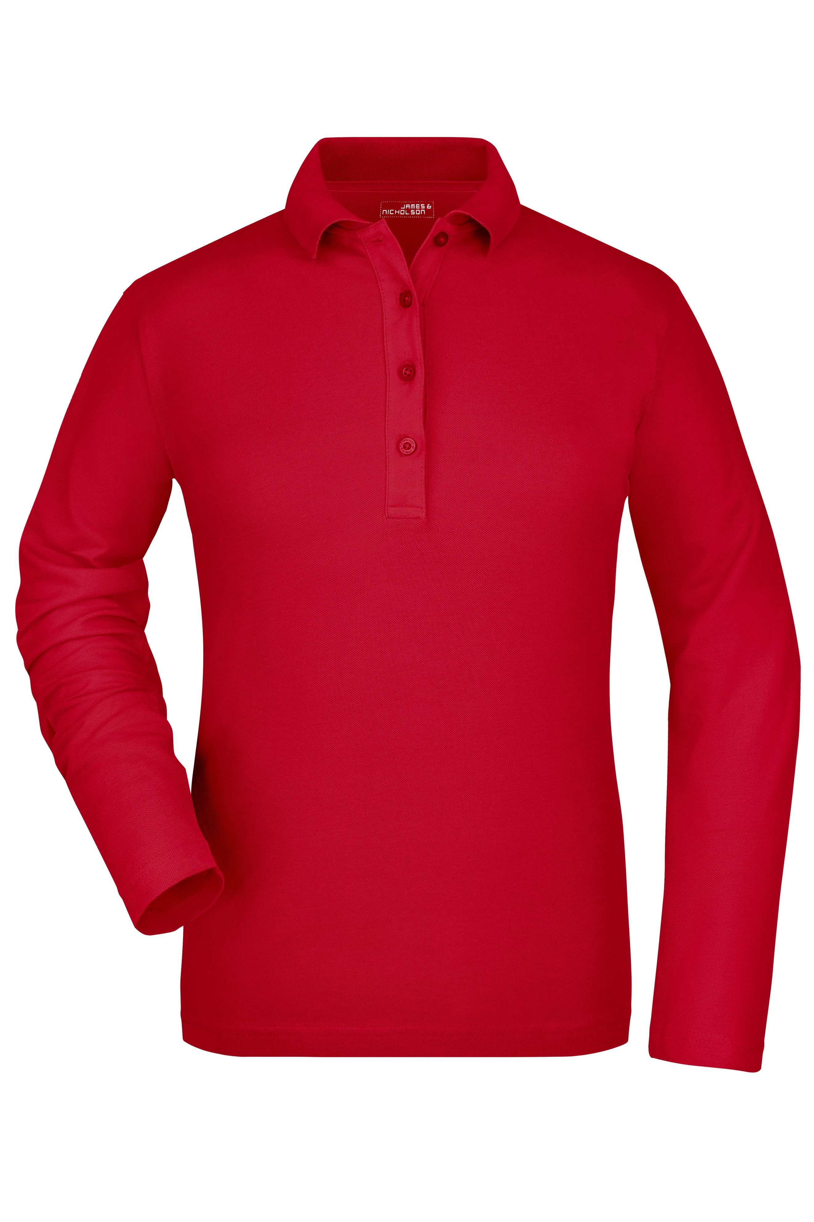 Ladies Ladies' Elastic Polo LongSleeved RedDaiber