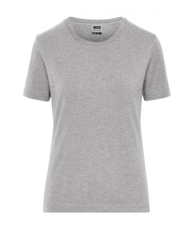 Femme T-shirt de travail Stretch femme - SOLID - OCS Standard Gris-chiné 8707