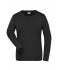 Dames Ladies' BIO Stretch-Longsleeve Work - SOLID -   OCS Blended Zwart 8706