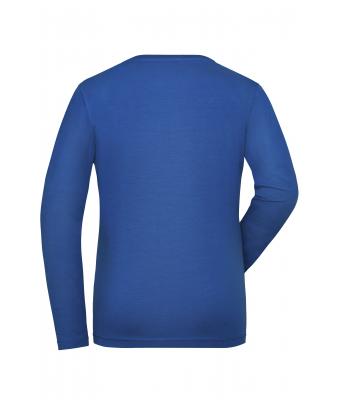 Damen Ladies' ORGANIC Stretch-Longsleeve Work - SOLID -   OCS Blended Royal 8706