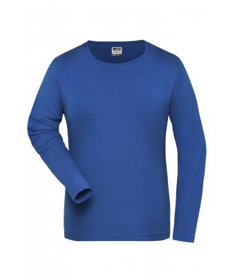 Damen Ladies' ORGANIC Stretch-Longsleeve Work - SOLID -   OCS Blended Royal 8706