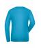 Damen Ladies' ORGANIC Stretch-Longsleeve Work - SOLID -   OCS Blended Turquoise 8706