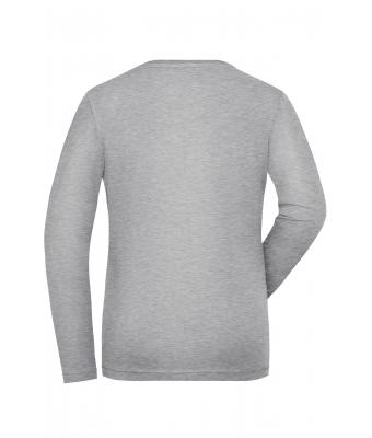 Damen Ladies' ORGANIC Stretch-Longsleeve Work - SOLID -   OCS Blended Grey-heather 8706