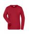 Damen Ladies' ORGANIC Stretch-Longsleeve Work - SOLID -   OCS Blended Red 8706