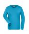 Damen Ladies' ORGANIC Stretch-Longsleeve Work - SOLID -   OCS Blended Turquoise 8706