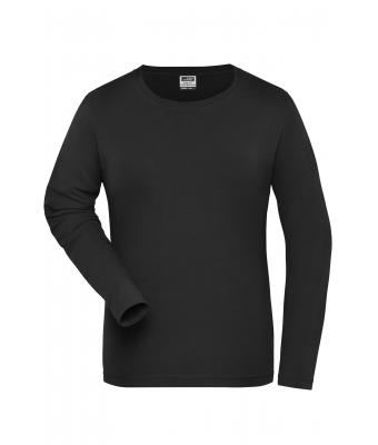 Damen Ladies' ORGANIC Stretch-Longsleeve Work - SOLID -   OCS Blended Black 8706
