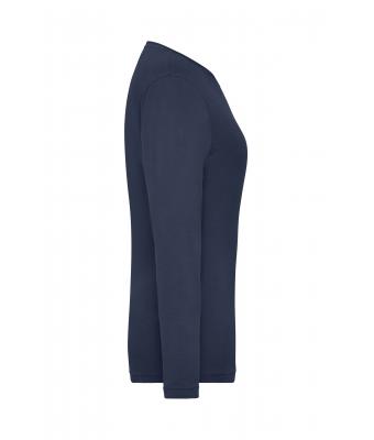 Damen Ladies' Stretch-Longsleeve Work - SOLID -   OCS Standard Navy 8706