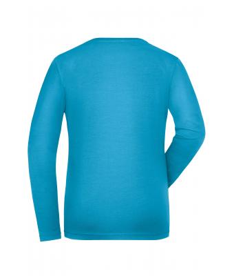 Damen Ladies' Stretch-Longsleeve Work - SOLID -   OCS Standard Turquoise 8706
