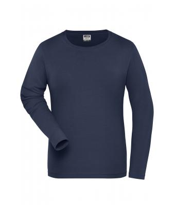 Dames Ladies' Stretch-Longsleeve Work - SOLID -   OCS Standard Navy 8706