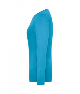 Dames Ladies' Stretch-Longsleeve Work - SOLID -   OCS Standard Turquoise 8706