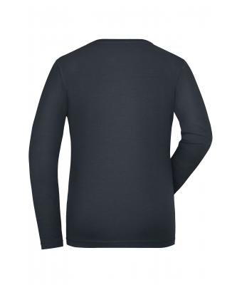 Damen Ladies' Stretch-Longsleeve Work - SOLID -   OCS Standard Carbon 8706