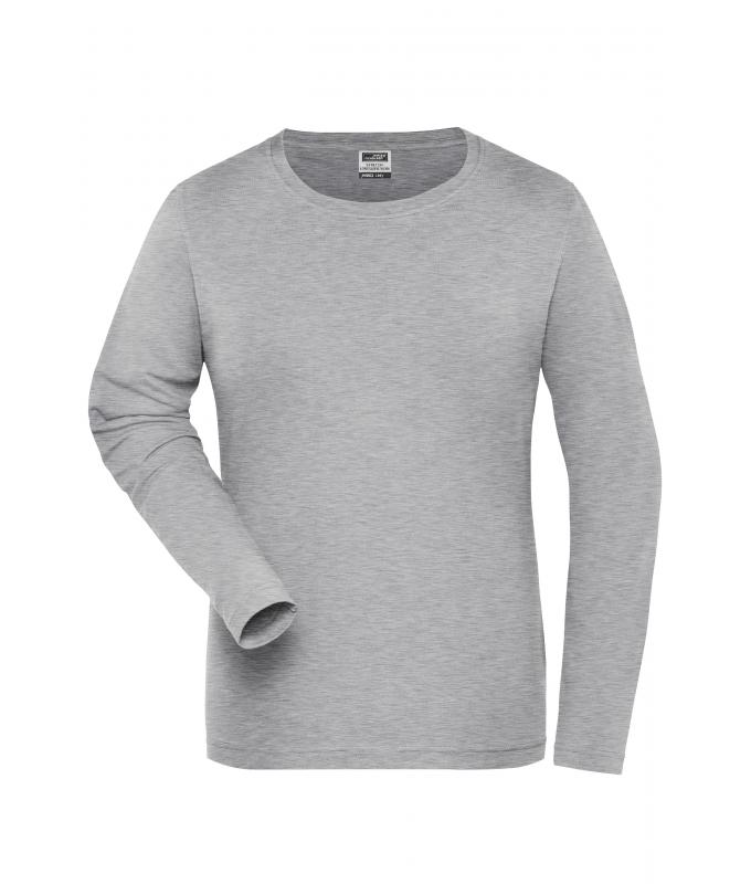 Damen Ladies' Stretch-Longsleeve Work - SOLID - OCS Standard Grey-heather 8706