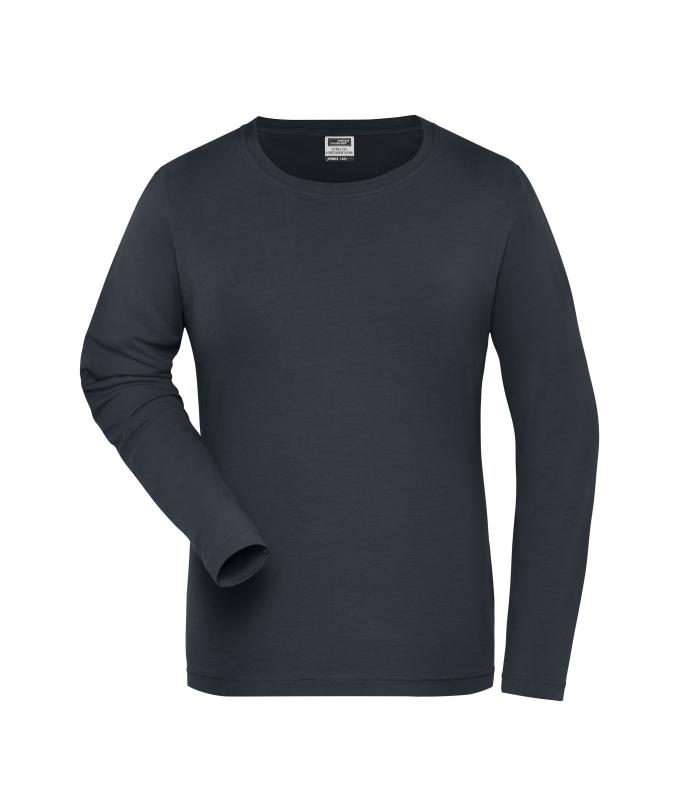 Dames Ladies' Stretch-Longsleeve Work - SOLID - OCS Standard Carbon 8706