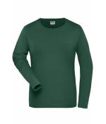 Dames Ladies' Stretch-Longsleeve Work - SOLID - OCS Standard Donkergroen 8706