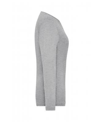 Femme T-shirt de travail manches longues BIO Stretch femme - SOLID -   OCS Blended Gris-chiné 8706