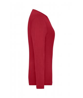 Femme T-shirt de travail manches longues BIO Stretch femme - SOLID -   OCS Blended Rouge 8706