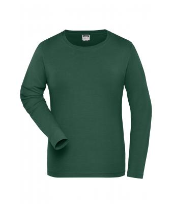Femme T-shirt de travail manches longues BIO Stretch femme - SOLID -   OCS Blended Vert-foncé 8706