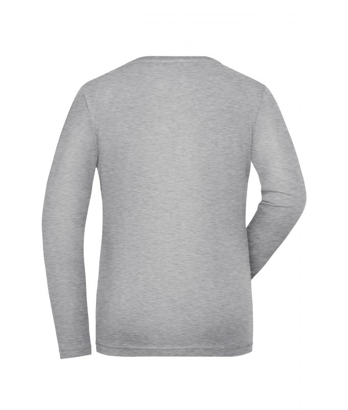 Femme T-shirt de travail manches longues Stretch femme - SOLID - OCS Standard Gris-chiné 8706