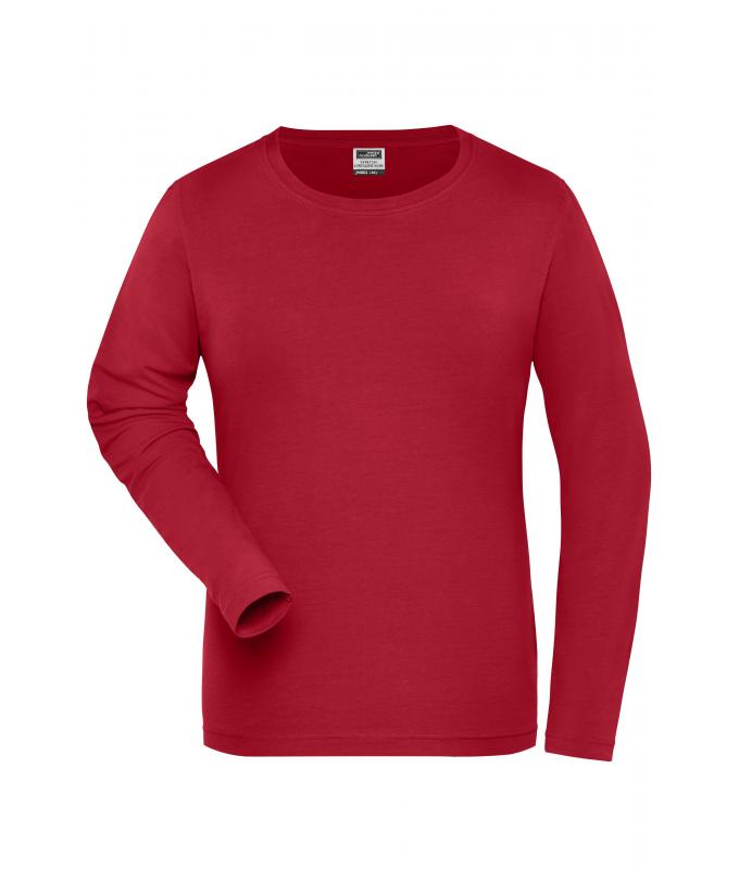 Femme T-shirt de travail manches longues Stretch femme - SOLID - OCS Standard Rouge 8706