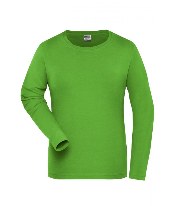 Femme T-shirt de travail manches longues Stretch femme - SOLID - OCS Standard Vert-citron 8706
