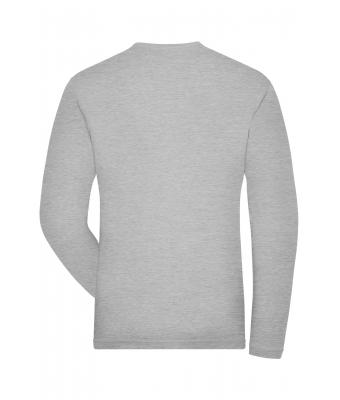 Men Men's BIO Stretch-Longsleeve Work - SOLID -   OCS Blended Grey-heather 8705