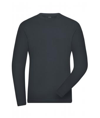 Herren Men's BIO Stretch-Longsleeve Work - SOLID - Carbon 8705