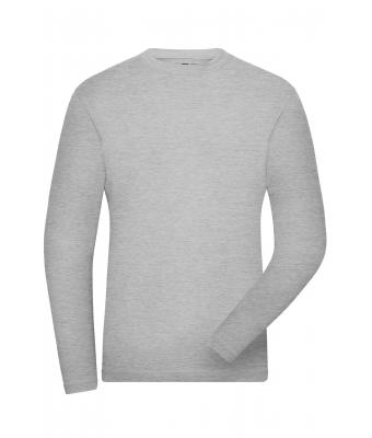 Herren Men's ORGANIC Stretch-Longsleeve Work - SOLID -   OCS Blended Grey-heather 8705