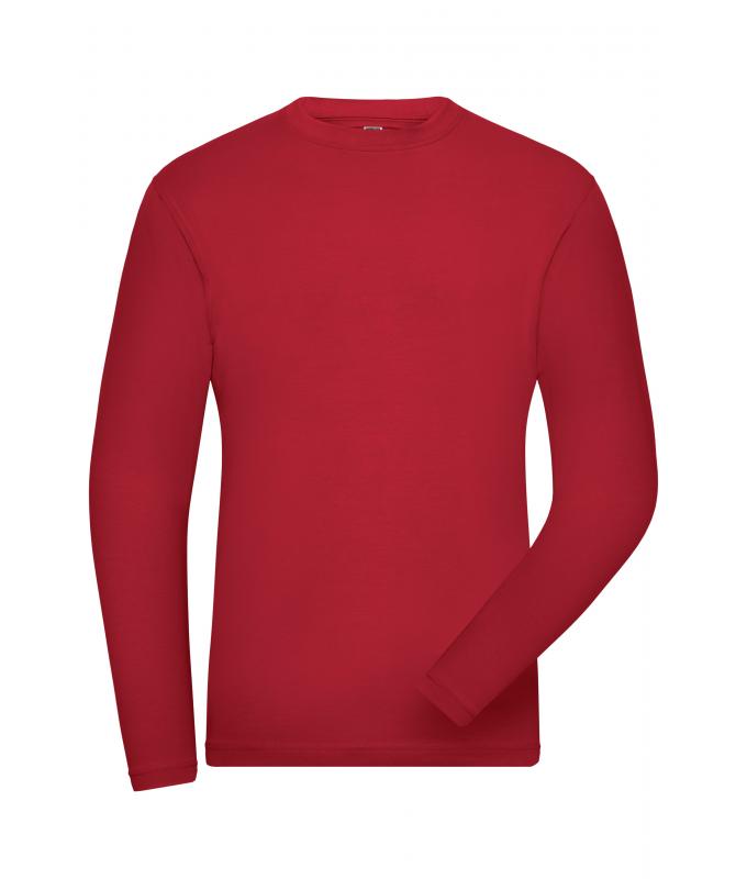 Homme T-shirt de travail manches longues Stretch homme - SOLID - OCS Standard Rouge 8705