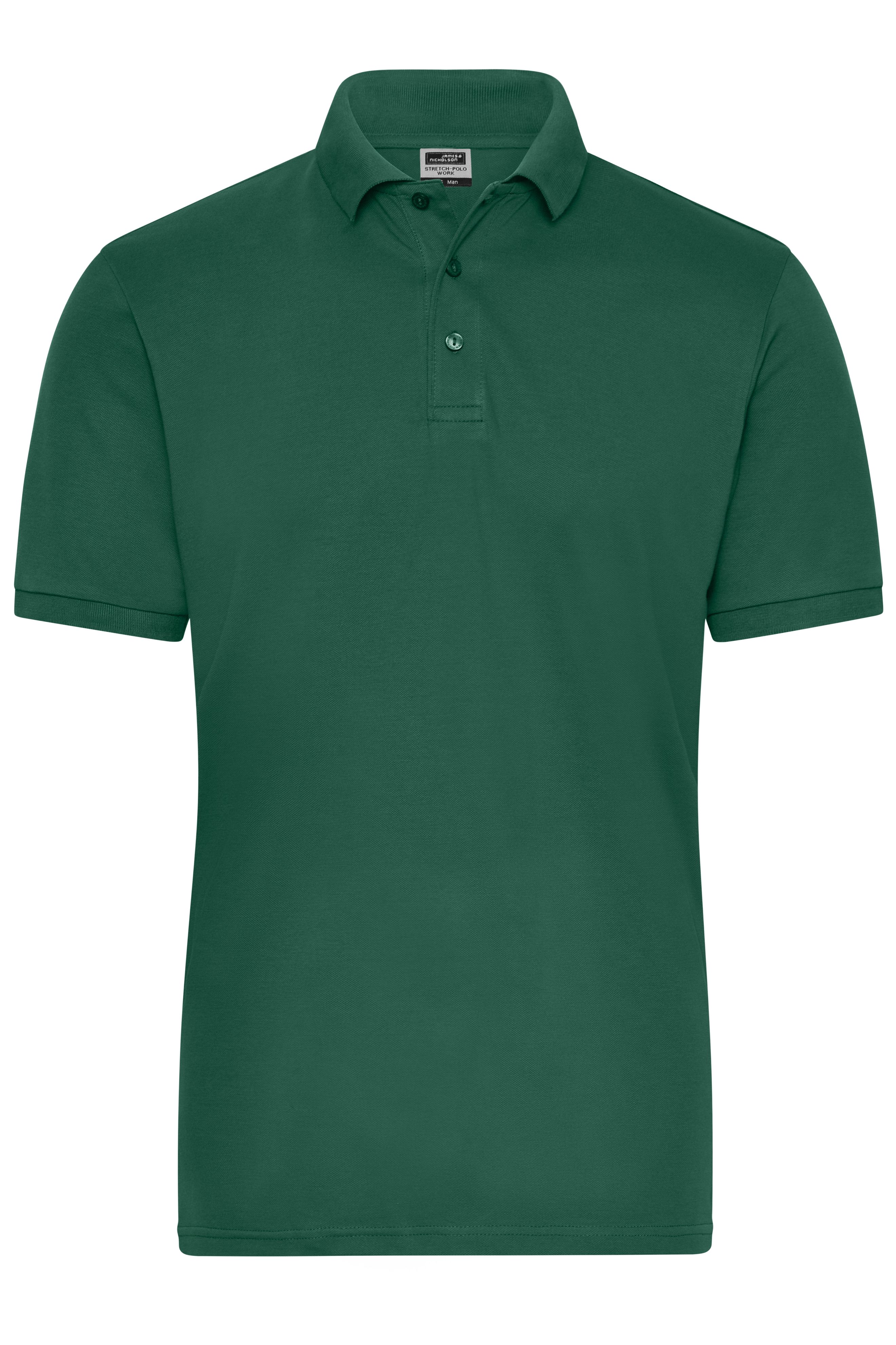 Men Men's BIO Stretch-Polo Work - SOLID - Dark-green-Daiber