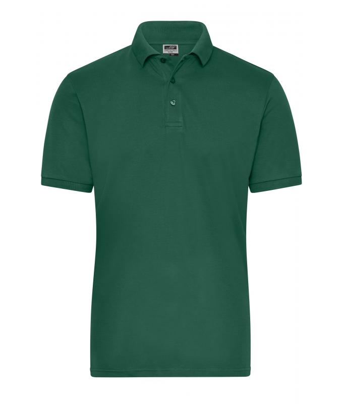 Men Men's Stretch-Polo Work - SOLID - OCS Blended Dark-green 8703