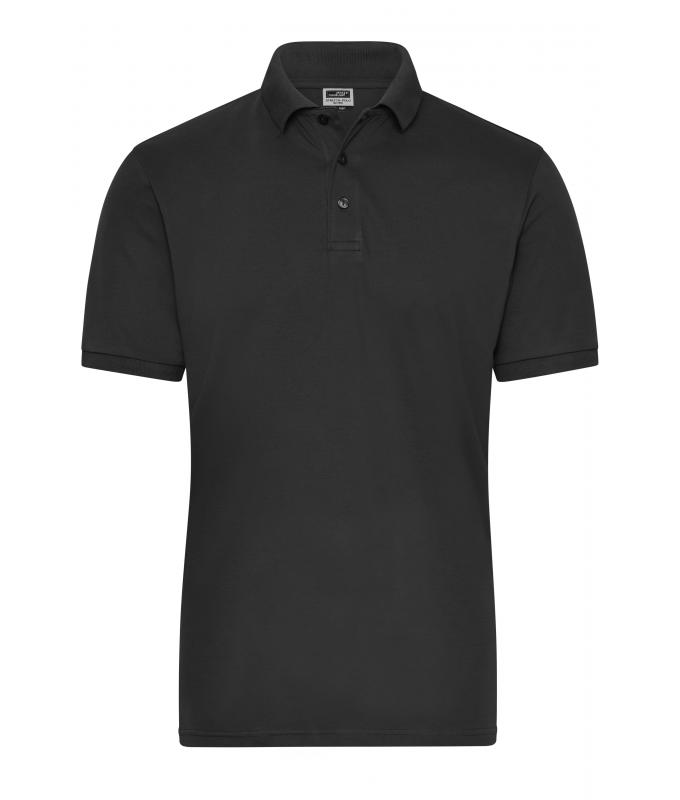 Heren Men's Stretch-Polo Work - SOLID - OCS Blended Zwart 8703