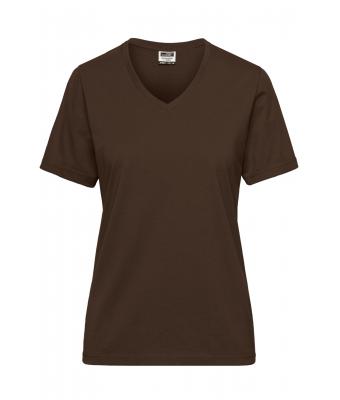 Femme T-shirt de travail BIO femmes - SOLID -   OCS Blended Marron 8731