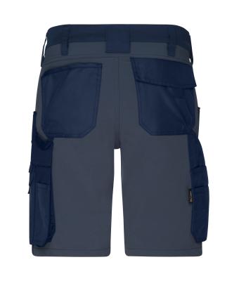 Unisex Workwear Stretch-Bermuda Slim Line   GRS Navy/carbon 10524