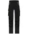 Unisexe Pantalons de travail extensibles slim fit Noir/carbone 10431