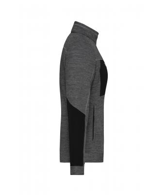 Dames Ladies' Structure Fleece Jacket   GRS Zwart-melange/zwart/zilver 10435
