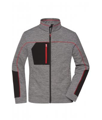 Damen Ladies' Structure Fleece Jacket GRS Carbon-melange/black/red 10435