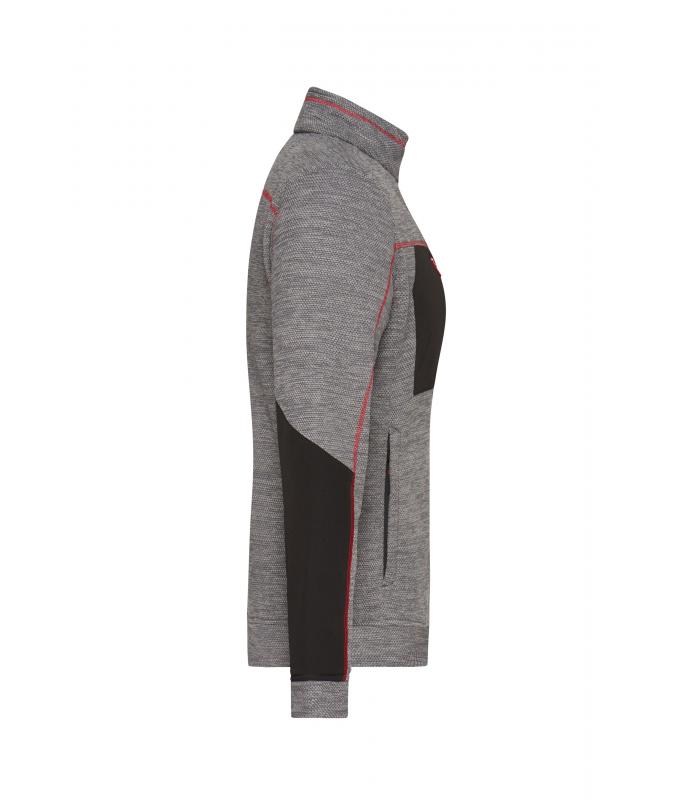 Femme Veste polaire structurée femme GRS Carbone-mélange/noir/rouge 10435