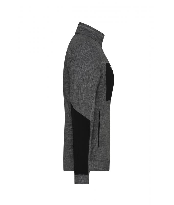 Femme Veste polaire structurée femme GRS Noir-mélange/noir/argent 10435