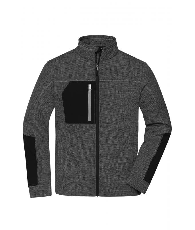 Men Men's Structure Fleece Jacket GRS Black-melange/black/silver 10436