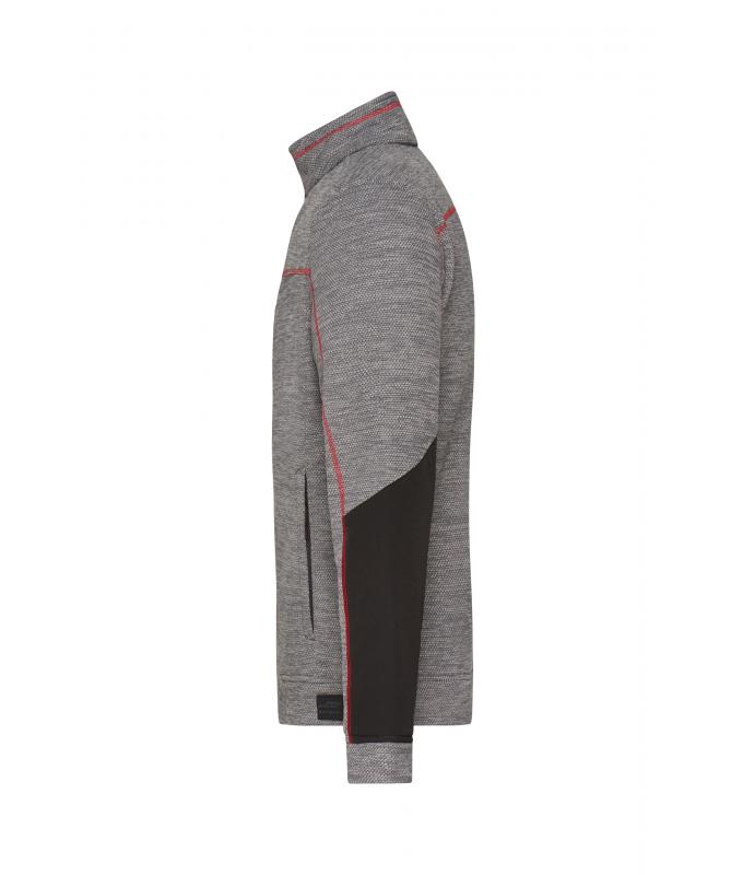 Men Men's Structure Fleece Jacket GRS Carbon-melange/black/red 10436