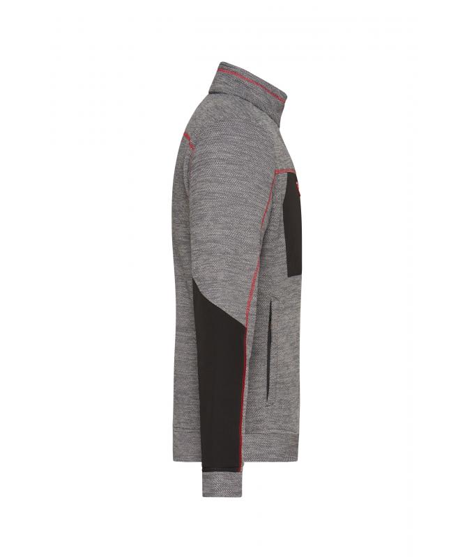 Men Men's Structure Fleece Jacket GRS Carbon-melange/black/red 10436