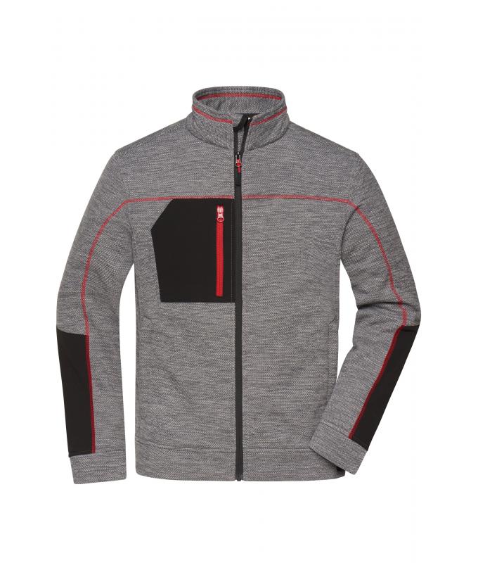 Heren Men's Structure Fleece Jacket GRS Carbon-melange/zwart/rood 10436