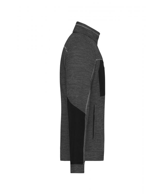 Herren Men's Structure Fleece Jacket GRS Black-melange/black/silver 10436