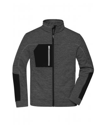 Herren Men's Structure Fleece Jacket Black-melange/black/silver 10436