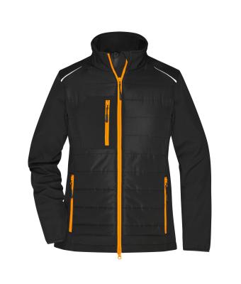 Damen Ladies' Hybrid Jacket   GRS Black/neon-orange 10438