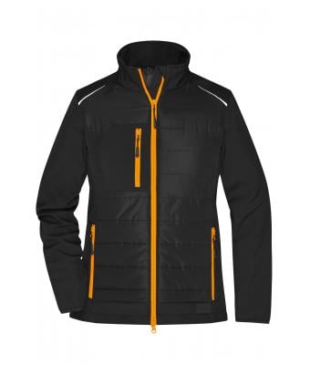 Ladies Ladies' Hybrid Jacket Black/neon-orange 10438