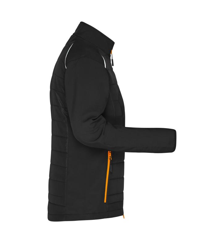 Dames Ladies' Hybrid Jacket GRS Zwart/neon-oranje 10438