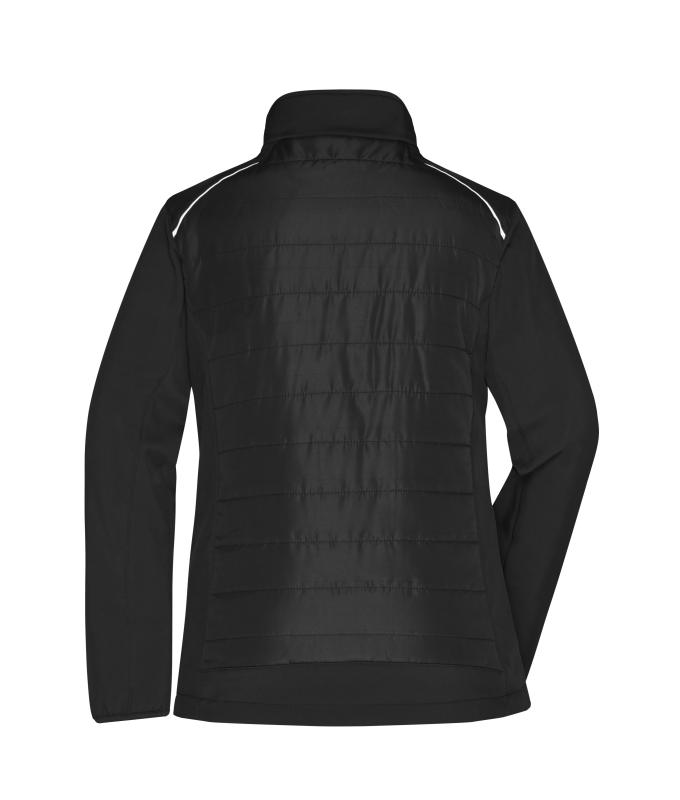 Dames Ladies' Hybrid Jacket GRS Zwart/neon-oranje 10438