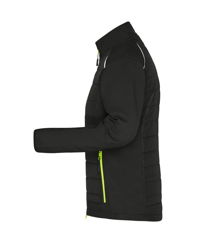 Dames Ladies' Hybrid Jacket GRS Zwart/neon-geel 10438